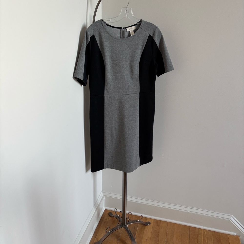 LOFT Gray and Black Dress